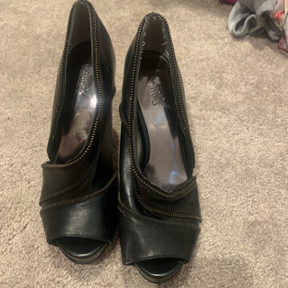Black zipper heels